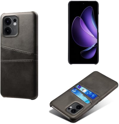 Backcover met Opbergvakjes + PMMA Screenprotector voor OPPO Reno13 F / 13 FS _ Zwart