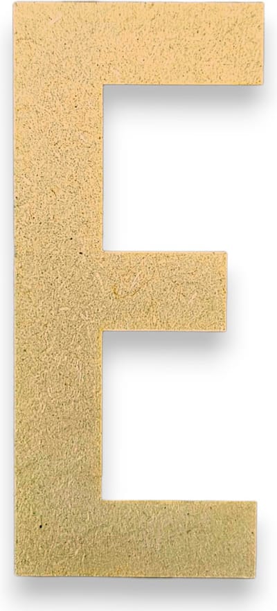 MGM Trading - E - Letters en Cijfers van MDF - 10 cm hoog - 9MM Dik - Beige - Laser gesneden - Per Stuk