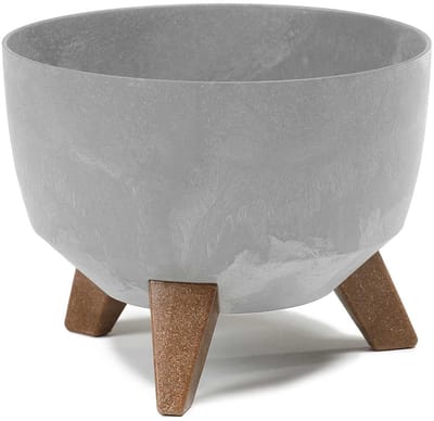 HowHomely Rosa Serie - Beton Look Bloempot - Grijs - 29x18 cm - Met Poten