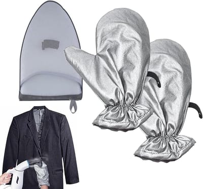 Stoomhandschoenen - Stoomstrijkset - Stoomkleding Strijken - Hittebestendige Bescherming - 29 x 23 x 1 cm - Grijs