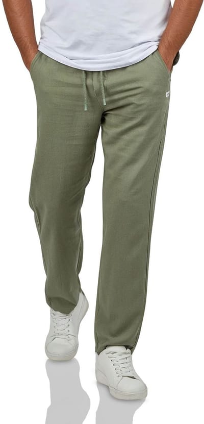 DENIMFY Heren Chino Broek DFDylan regular/straight Groen S Volwassenen Zomerbroek - Elastische Taille