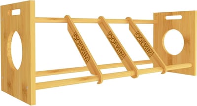 MinBoo Disc Golf Rack Stapelbaar | Bamboe Disc Golf Plank voor Sport Disc Opslag | Disc Golf Organizer met 40+ Disc Capaciteit | Essentiële Disc Golf Accessoires | Schijven niet inbegrepen
