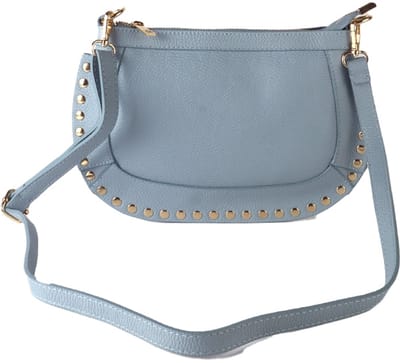 Giuliano lederen schoudertas Luma - Made in Italy - Dames - Licht blauw