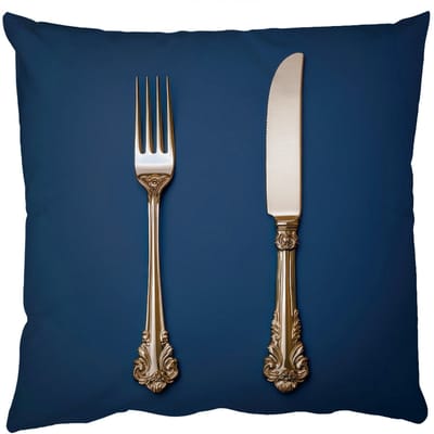 Sierkussens - Kussentjes Woonkamer - 50x50 cm - Bestek - Donkerblauw - Goud