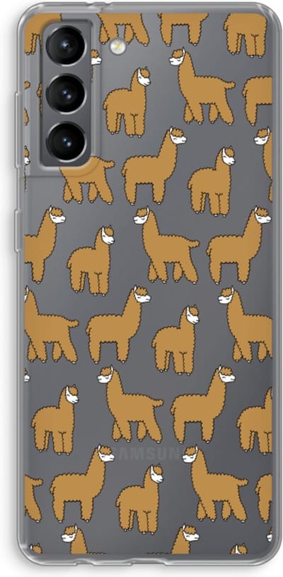 Case Company® - Hoesje geschikt voor Samsung Galaxy S21 hoesje - Alpacas - Soft Cover Telefoonhoesje - Bescherming aan alle Kanten en Schermrand