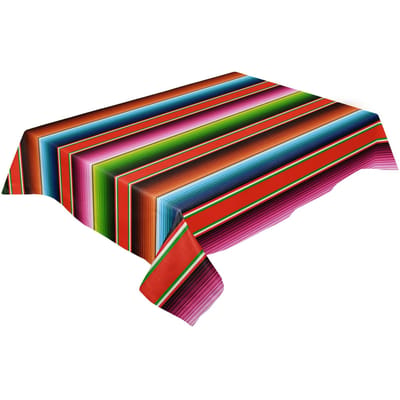Mexicaanse Kleurrijke Gestreepte Rechthoekige Tafelkleed Feestdecoratie Herbruikbaar Waterdicht Tafelkleed Mexicaanse Fiesta Tafeldecoratie 90x140cm
