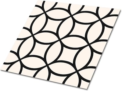 Tulup PVC Tegels - Abstracte Cirkels Vinyl Tegels - 30 cm x 30 cm - Zwart Vinyl Tegels Zelfklevend - Verpakking van 9 stuks - Vloer Tegels PVC - Geometrisch Plaktegels - Zelfklevende Vinyltegels - Plaktegels keuken en Badkamer