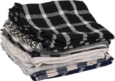 Lifetime Clean Theedoeken Set – 10 Stuks Keukendoek 70x45 cm – Theedoeken en Keukendoeken van Katoenmengsel – Thee Doeken Absorberend en Wasbaar – Voor Elke Keuken – Grijs