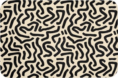 Badmat 90x60 cm - Antislip - Abstract - Lijnen - Zwart - Badmatten voor badkamer - Badkamermat - Douchemat - Badkamer mat