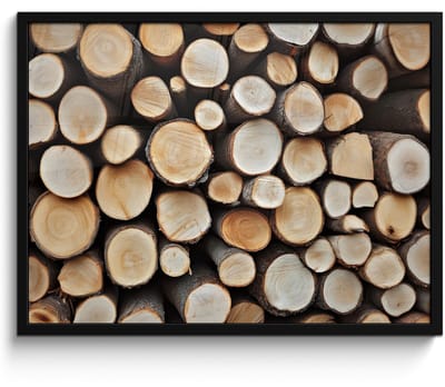Poster in lijst - Fotolijst 70x50 cm - Posters - Hout - Boomstammen - Textuur - Posterlijst zwart - Decoratie - Wanddecoratie woonkamer - Muurdecoratie slaapkamer