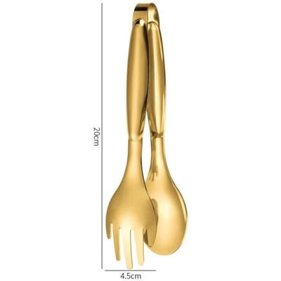 Antislip roestvrijstalen voedseltangen vleessalade brood serveertang voor barbecue keukenaccessoires kookgerei goud
