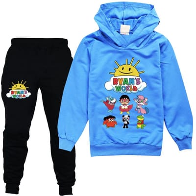 Mode Kinderen Hoodie Sets Ryan Toys Review Bedrukt Capuchon Sweatshirt + Sweatpants 2 Delige Set Casual Pullover Pak Hoodies en Joggingbroek 100