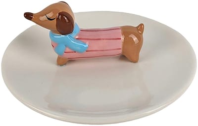 Clayre & Eef Decoratie schaal Hond Grijs Keramiek