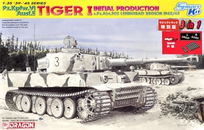 Dragon Modelbouwpakket Militaire voertuigen - 6600 Tiger I Initiële productie - s.Pz.Abt.502 Leningrad Region 1942/43 Plastic - 1:35 - Modelbouw