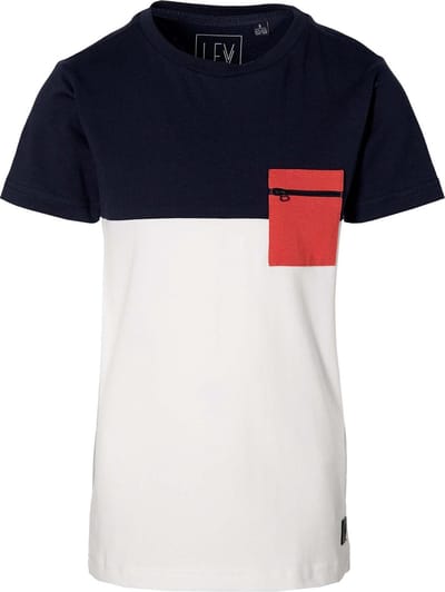 Levv shortsleeve Marlow donker blauw / wit voor jongens - maat 152