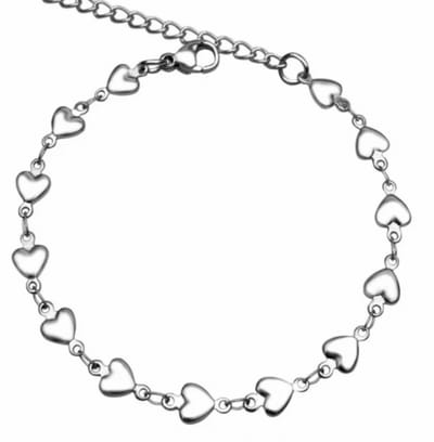 Enkelbandje-Hart-29-33 cm-RVS - Charme Bijoux