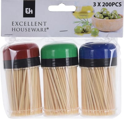 Excellent Houseware - Bamboe Cocktailprikkers - 150 Stuks - 3 Pakken