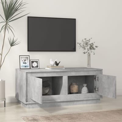 vidaXL - Salontafel - 102x50x44 - cm - bewerkt - hout - betongrijs