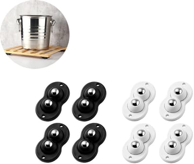 Zwenkwiel - Meubelwielen - Meubelrol met dubbele kogel - meubels zelfklevend - universeel wiel - Mini Wielen - sterk rolwiel - Wieltjes - 360° draaibare - voor prullenbak, opbergdoos, klein meubilair - Zelfklevende Meubelwielen - 8stuks