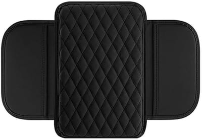 Dailygoods - Lederen armleuningen kussen, armleuning automat met opbergtas, universele middenarmsteun, waterdicht, auto-accessoires interieur, voor auto, bestelwagen en SUV (zwart)