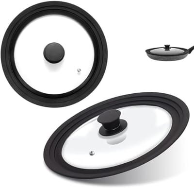 Universeel Deksel voor Potten en Pannen - Hittebestendig Siliconen Handgreep en Gehard Glas (16-32 cm)