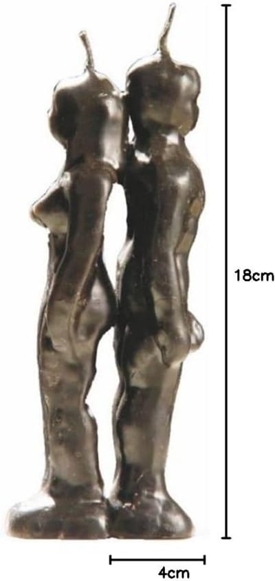 Decoratieve Zwarte Scheidingskaars 18 cm - Romantische Sfeer voor Koppels