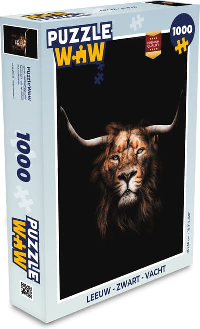 Puzzel Leeuw - Zwart - Vacht - Legpuzzel - Puzzel 1000 stukjes volwassenen