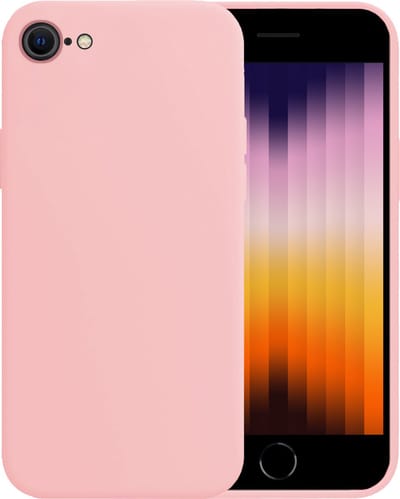 Hoesje - Geschikt voor Apple iPhone SE (2022) - Sterk & Shockproof - Siliconen Case - Hoes Cover - Telefoonhoes - Lichtroze