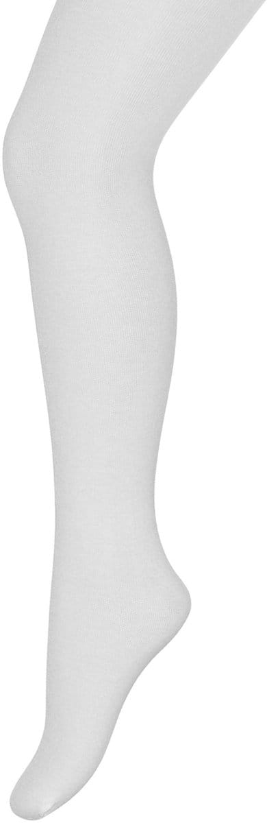 Bonnie Doon Dunne Katoenen Maillot Meisjes Wit maat 104/110 - Zomer Maillot/Panty - Fijne ribstructuur - Kinder Maillot Katoen - Luchtig - Chou Chou Tights - Fijne pasvorm - Gladde Naden - White - BD633801.103