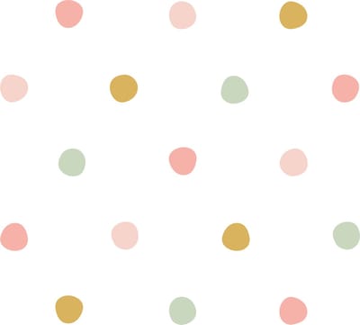Thuismusje Muurstickers confetti - roze, groen, okergeel rondjes - 24 stuks - babykamer - kinderkamer