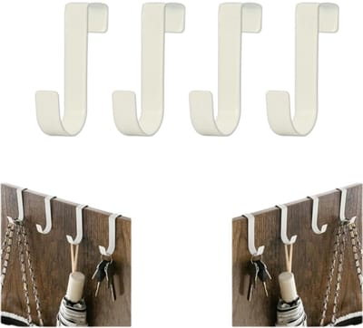 Dailygoods- Deurhaken Innovatief Ontwerp - Set van 4 - Roestvrij Staal - Geen Boren Nodig - Geschikt voor Standaard Deuren - Maximaal 2 cm Vouwbreedte - Ophanghaken