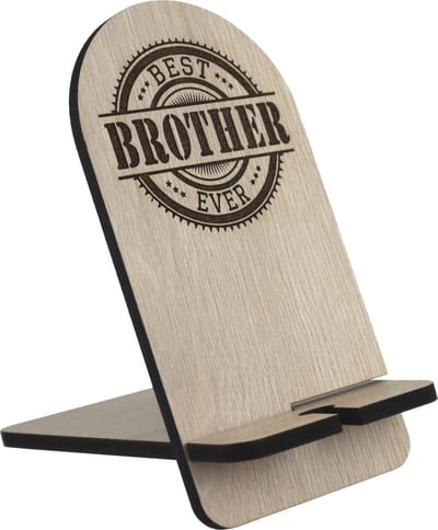 Houten Telefoonstandaard Broer | Best Brother Ever| Perfect Cadeau voor Kerst of Verjaardag | Smartphonehouder