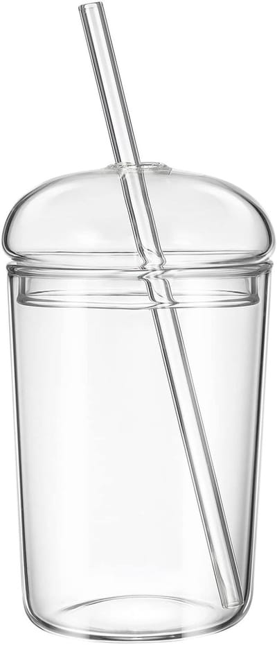 Glazen met Deksel voor Dranken, Ideaal voor Iced Coffee, Melk en Thee - Duurzaam en Stijlvol