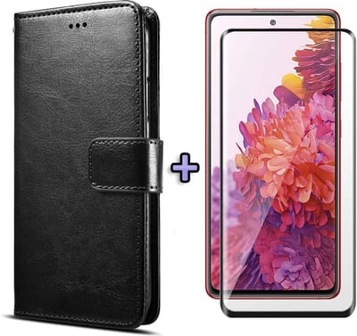 HB Hoesje Geschikt voor Samsung Galaxy S20 FE Zwart - Portemonnee Book Case - Kaarthouder & Magneetlipje & Volledige Display Screenprotector