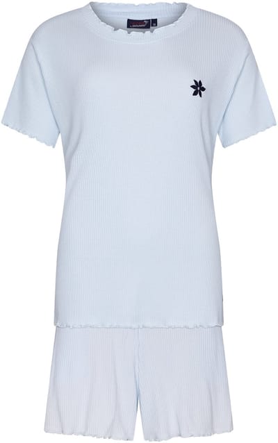 Dames Shortama Rebelle - Relax - Lichtblauw - Ribstof - Maat 36