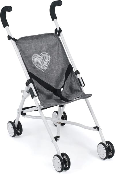 Poppenbuggy Mini-Buggy voor Kinderen - Grijs Jeans Design