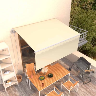 vidaXL - Luifel - automatisch - uittrekbaar - met - rolgordijn - 3x2,5 - m - crème