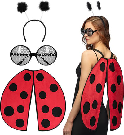 Boland - Set Ladybug - Volwassenen - Vrouwen - Lieveheersbeestje - Accessoireset - Grappig en Fout - Carnaval - Themafeest - Cosplay