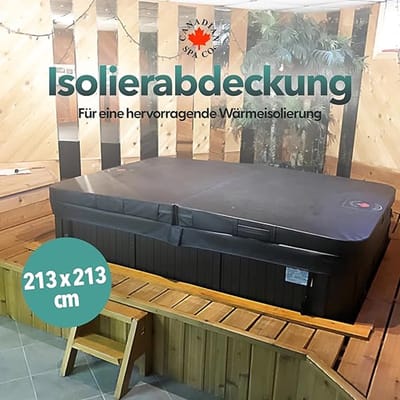 Whirlpool Afdekking Proline – Novihome – Isolerende en Waterdichte Spa Cover 213x213 cm, Bruin, 7,5 cm Dik – Bescherming tegen Regen, Bladeren en Vuil voor Buiten Whirlpools