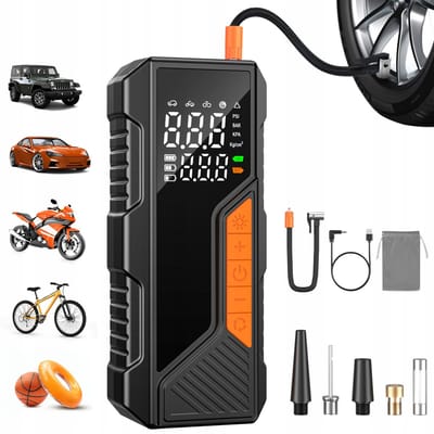 Autobanden Pomp - luchtcompressor - Draadloze Bandencompressor - 150PSI Max Druk - Automatisch Uitschakelen - LCD Display - LED Zaklamp - Voor Auto, Fiets en Ballen