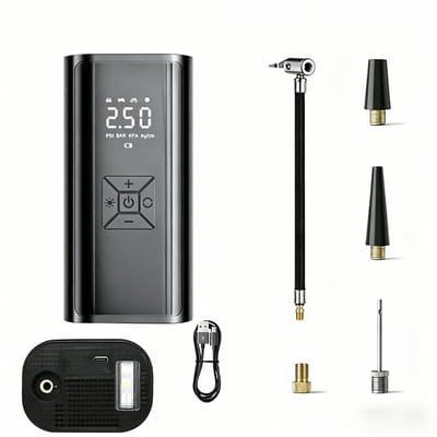 Compressor Bandenpomp - Luchtcompressor Bandenpomp - 12V Draagbare Luchtcompressor - Elektrische Bandenpomp - 4500 mAh - Fiets/Auto/Motor/Bal/Luchtbed