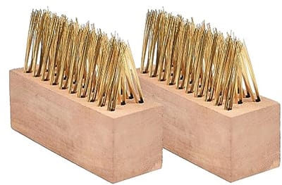 2pcs Patio Weed Wire Brush Head - Steel Bristles Weeding Tool for Block Pavement Cleaning