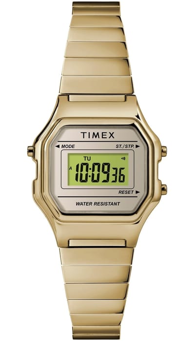 Timex Classic Digital Mini TW2T48000 Horloge - Staal - Goudkleurig - Ø 27 mm