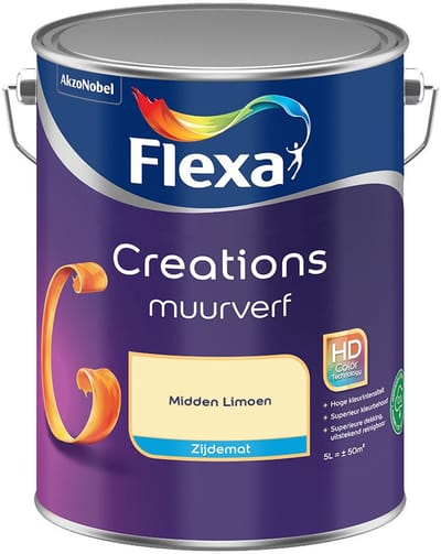 Flexa - Creations Muurverf Zijdemat - Midden Limoen - Mengverf - 5 L