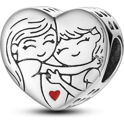 Nieuwe 925 Sterling Zilveren Bedelhangers Familie Vriendschap Hart Geschikt voor Originele Armband DIY Voor Hanger Ketting Maken white