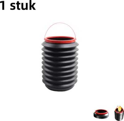1 artikel - Opvouwbare vuilnisbak - 4L - Multifunctionele telescopische wateremmer - Draagbaar - Zonder deksel - Zwart en rood