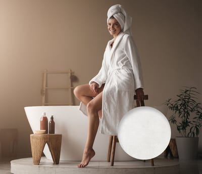Heckettlane Badjas Katoen Premium - White - Maat S - Badjas 100% Katoen - Badjas / Kamerjas Dames - Badjas / Kamerjas Heren