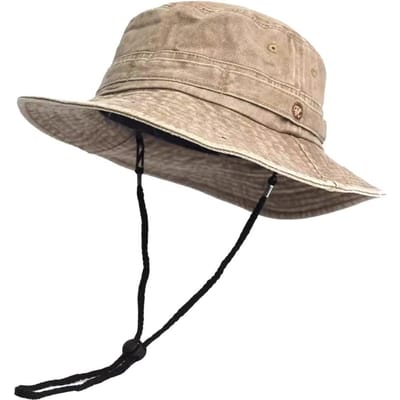 Draagbare Gewassen Katoenen Bucket Hat Anti-UV Ademende Cowboyhoed Zonbescherming Retro Vissersmuts Kamperen Wandelen