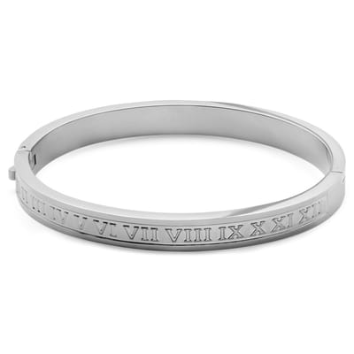 Arie Zilverkleurige Nummerieke Bangle-armband