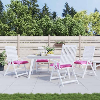 vidaXL - Stoelkussens - 4 - st - 40x40x7 - cm - stof - roze